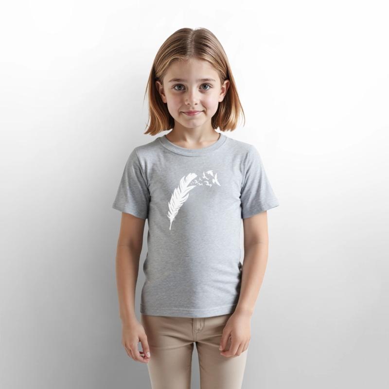 Ethereal Feather with Flying Birds Design