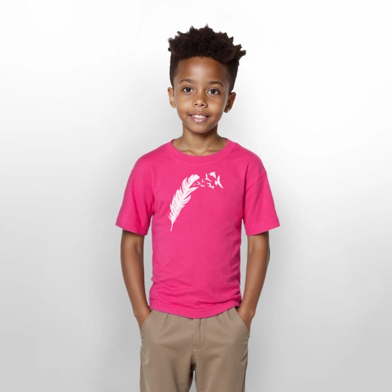 Ethereal Feather with Flying Birds Design