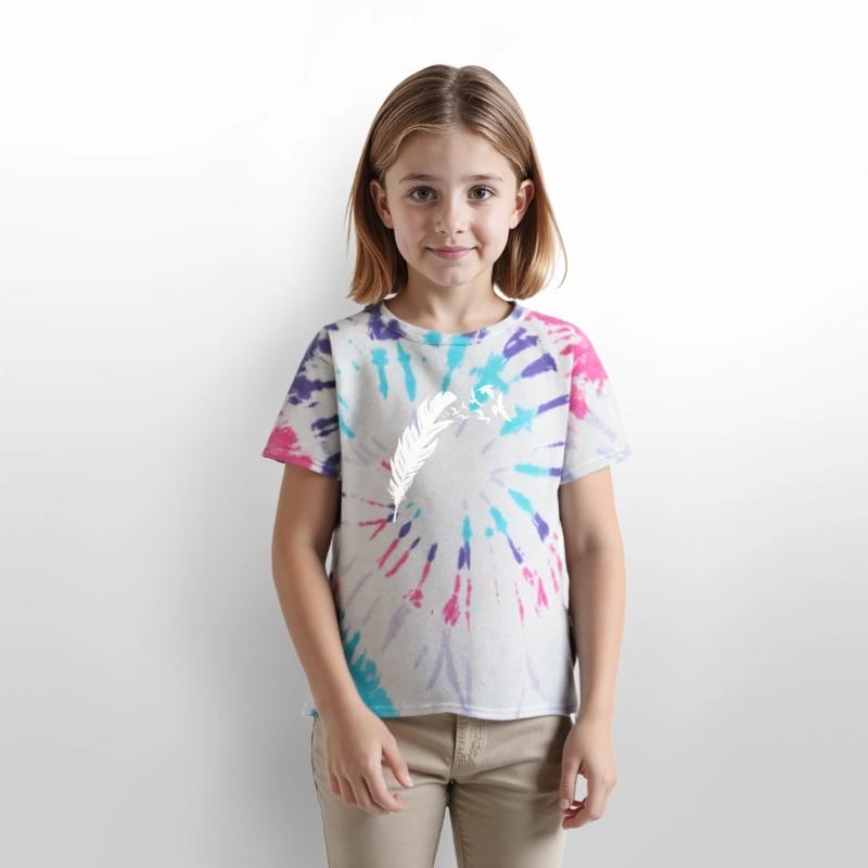 Ethereal Feather with Flying Birds Design