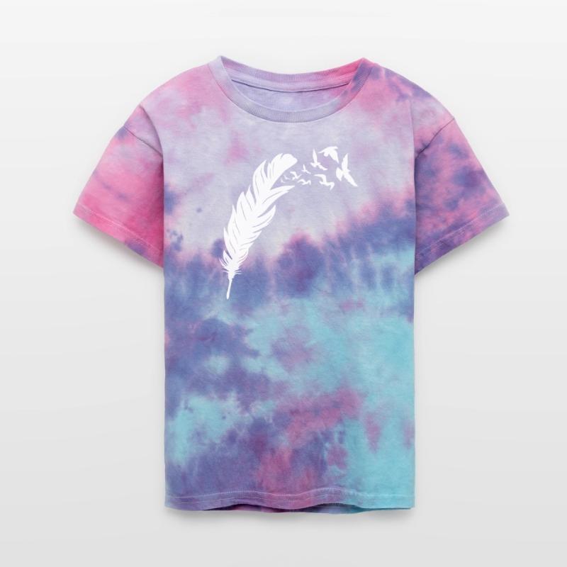 Ethereal Feather with Flying Birds Design