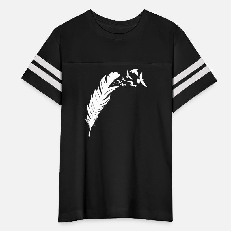 Ethereal Feather with Flying Birds Design