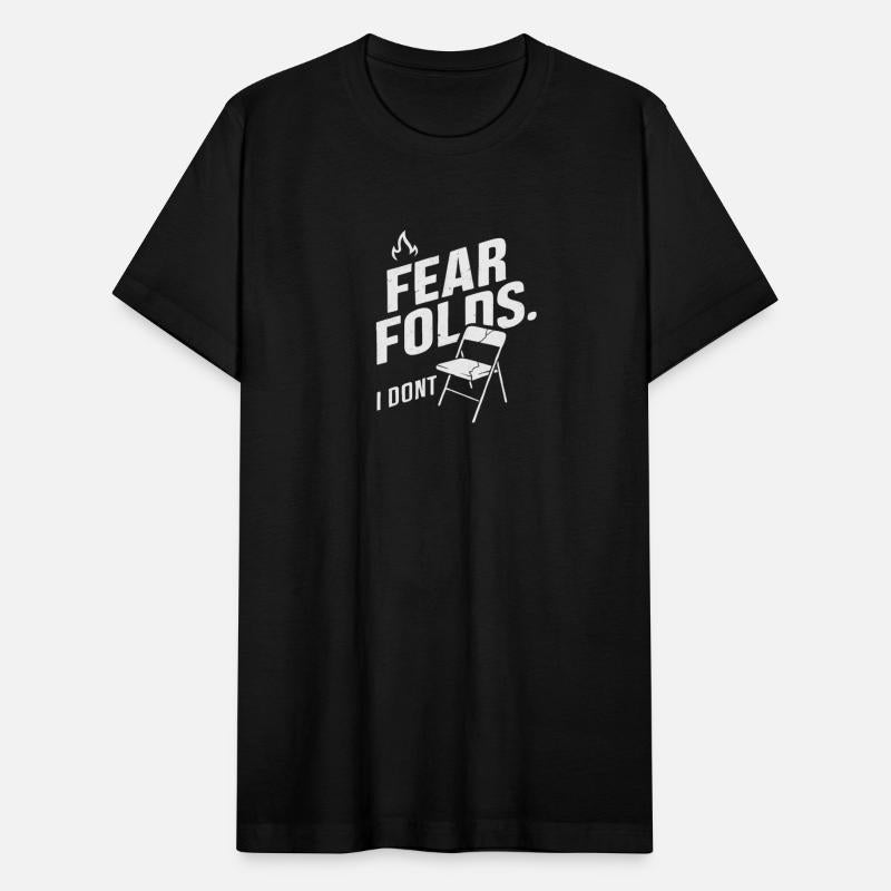 Fear folds gym motivation quote with white text