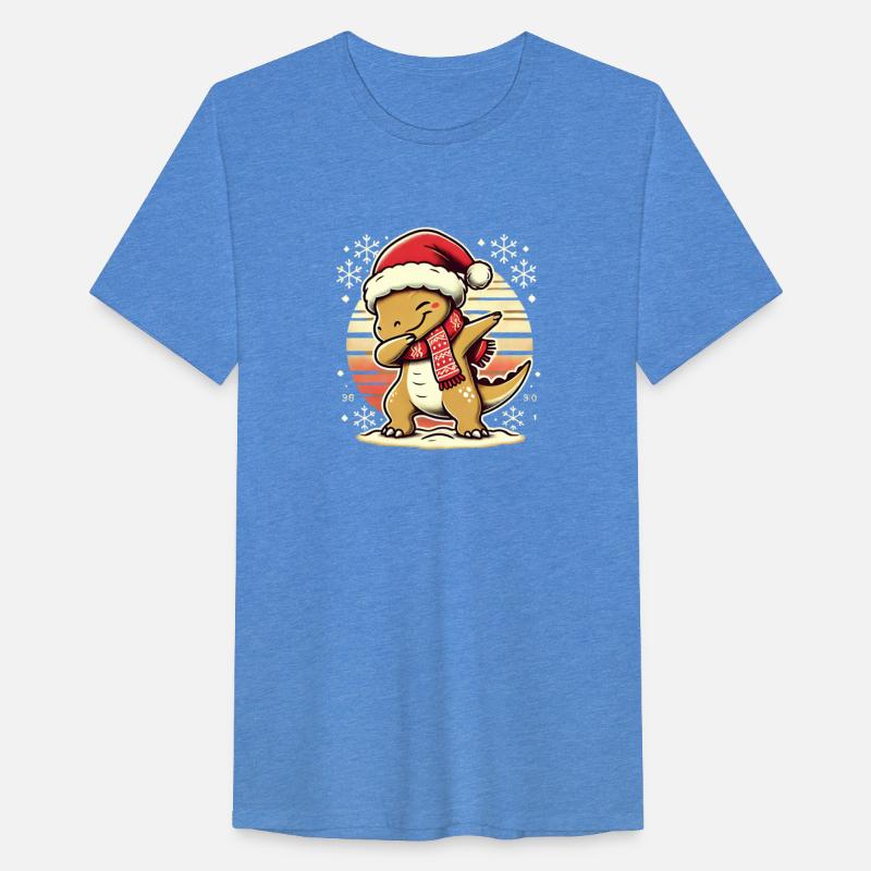 Festive Dabbing Dinosaur in Santa Hat and Scarf