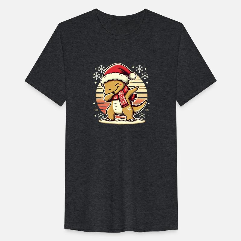 Festive Dabbing Dinosaur in Santa Hat and Scarf