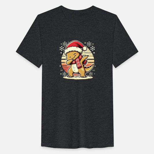 Festive Dabbing Dinosaur in Santa Hat and Scarf