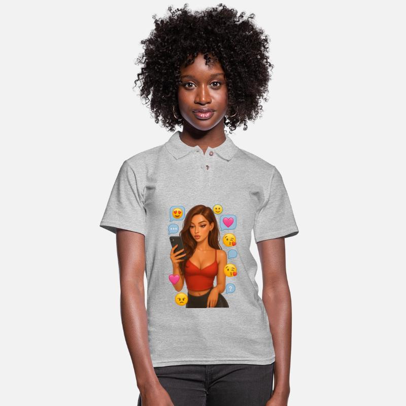 Flirty Girl Texting with Emojis - Chat Vibes Tee