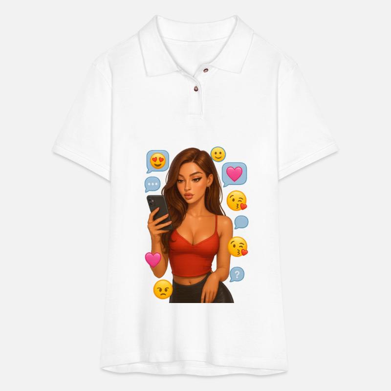 Flirty Girl Texting with Emojis - Chat Vibes Tee
