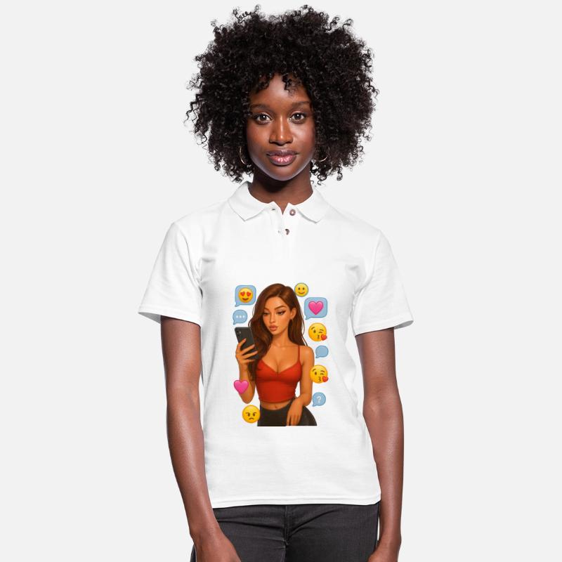 Flirty Girl Texting with Emojis - Chat Vibes Tee