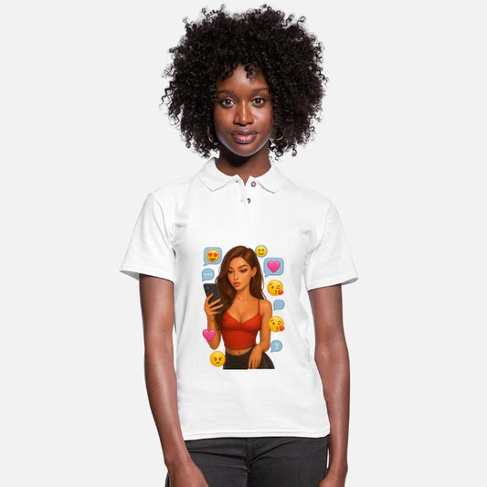 Flirty Girl Texting with Emojis - Chat Vibes Tee
