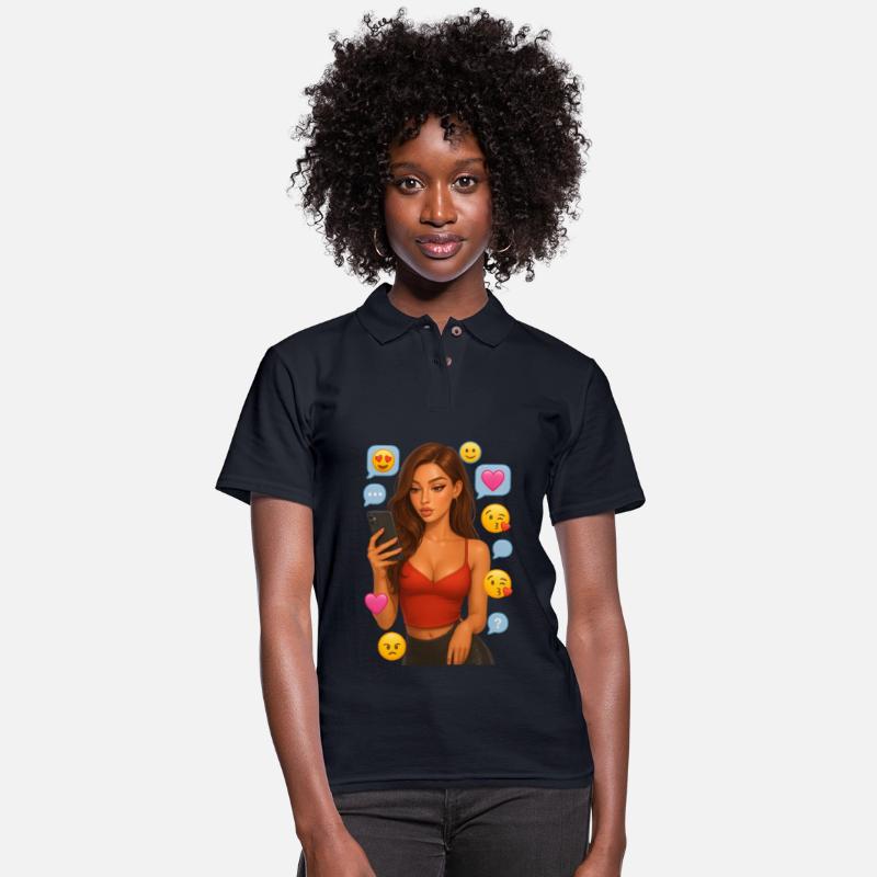 Flirty Girl Texting with Emojis - Chat Vibes Tee