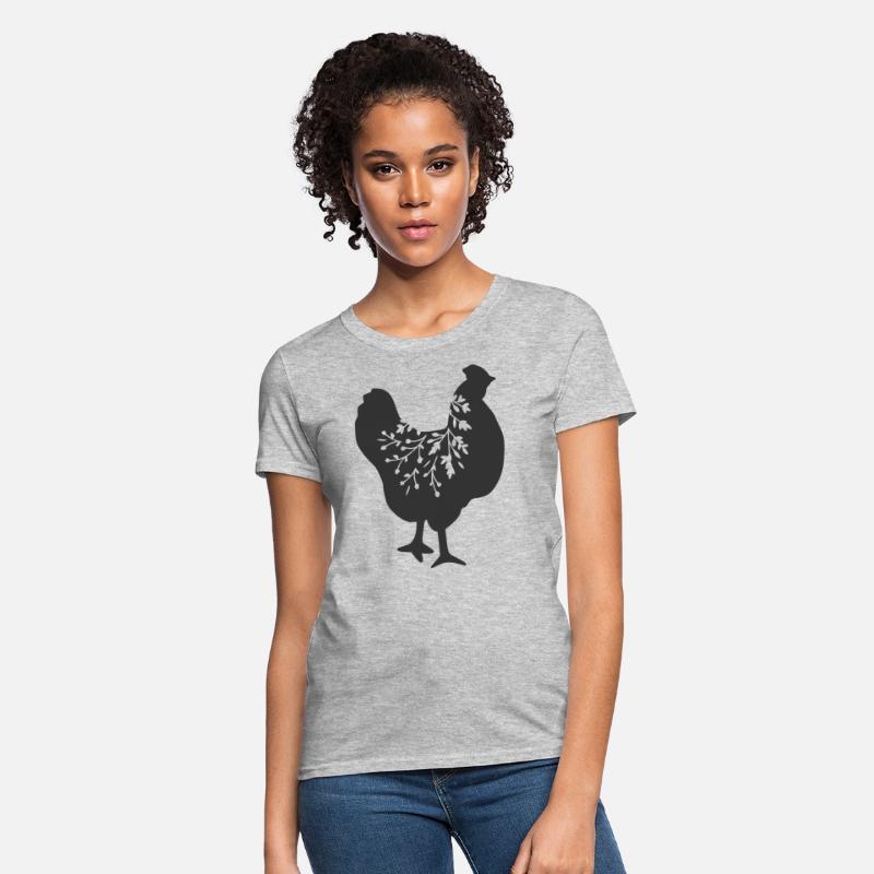 floral chicken silhouette, gift for chicken lovers
