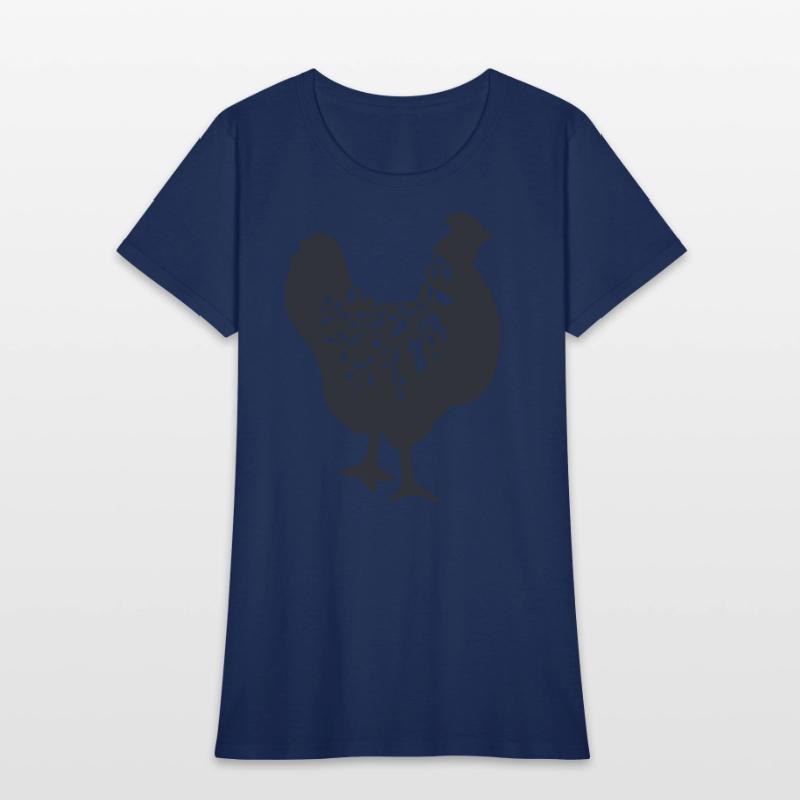 floral chicken silhouette, gift for chicken lovers