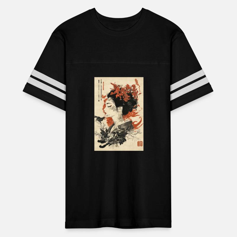 Floral Geisha Ink Art