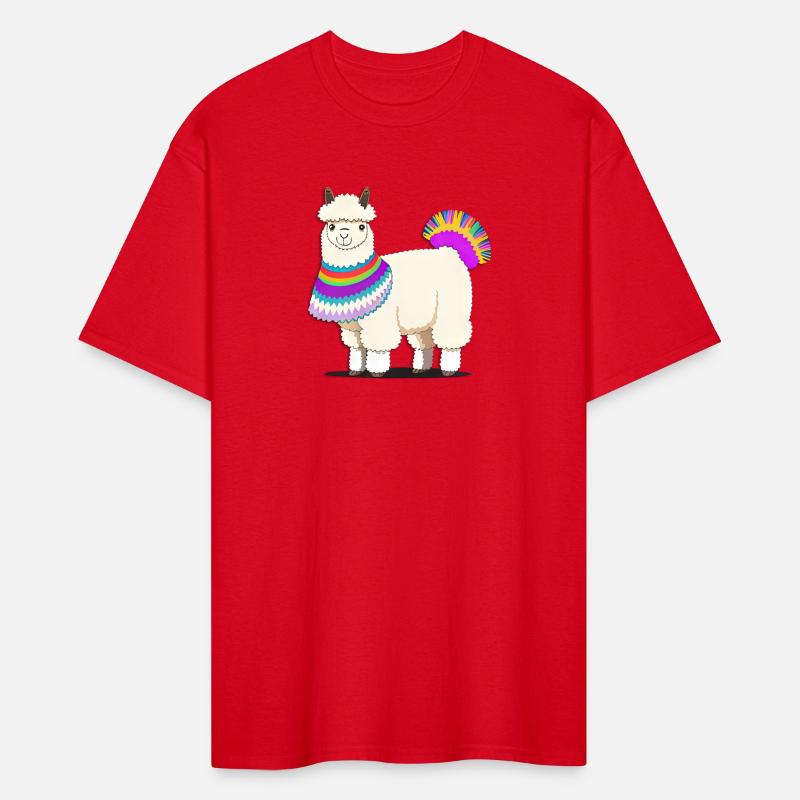 Fluffy Alpaca With A Colorful Saddle