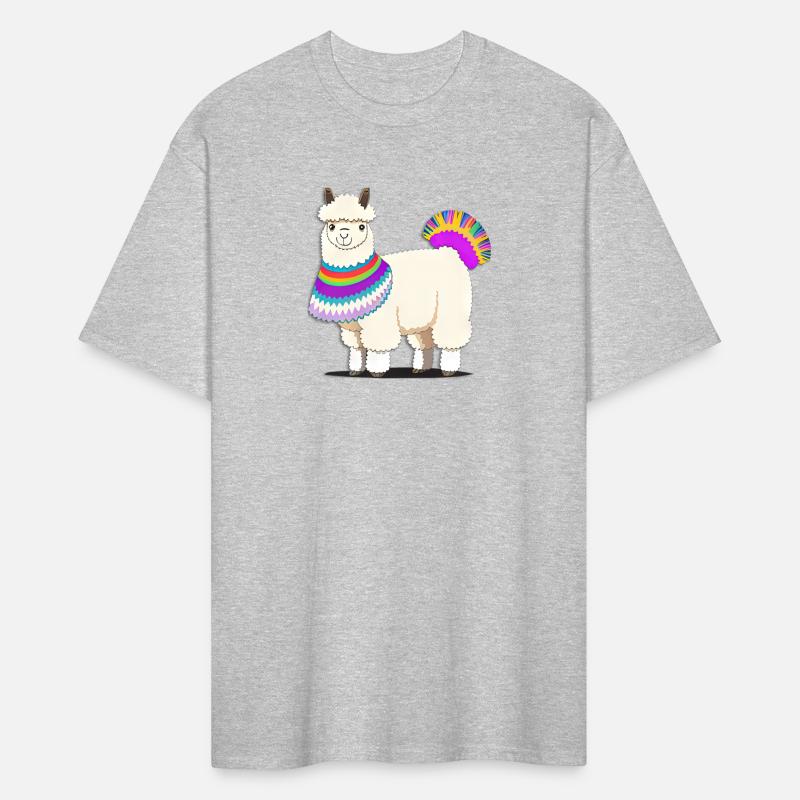 Fluffy Alpaca With A Colorful Saddle