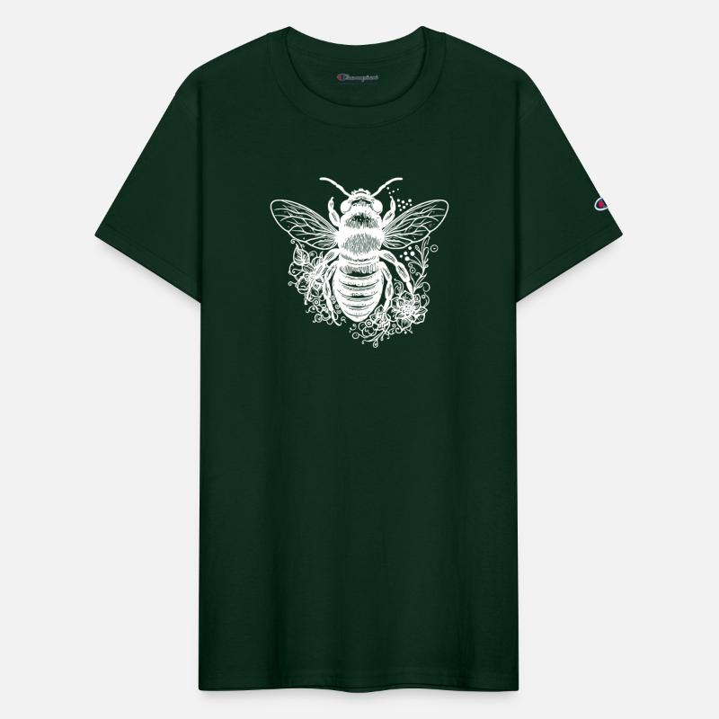 Flying Bee Among Blossoms Flowers