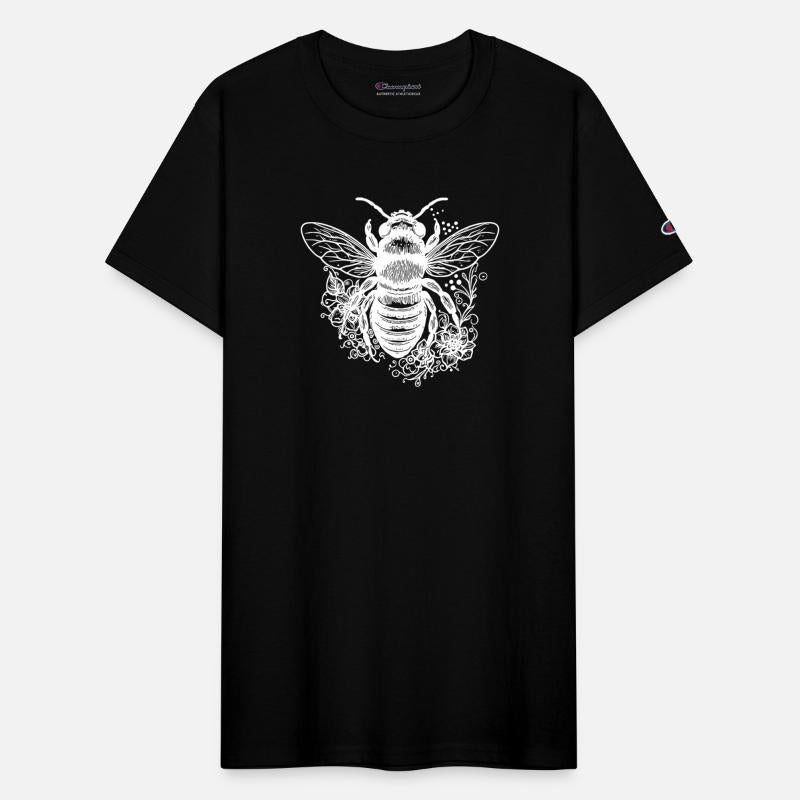 Flying Bee Among Blossoms Flowers