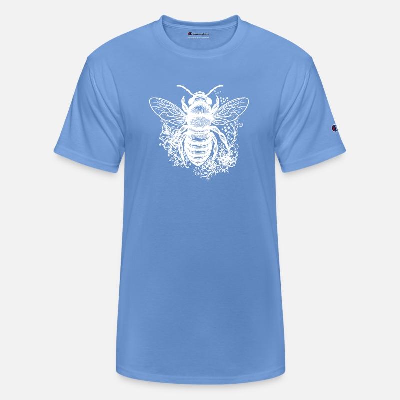 Flying Bee Among Blossoms Flowers