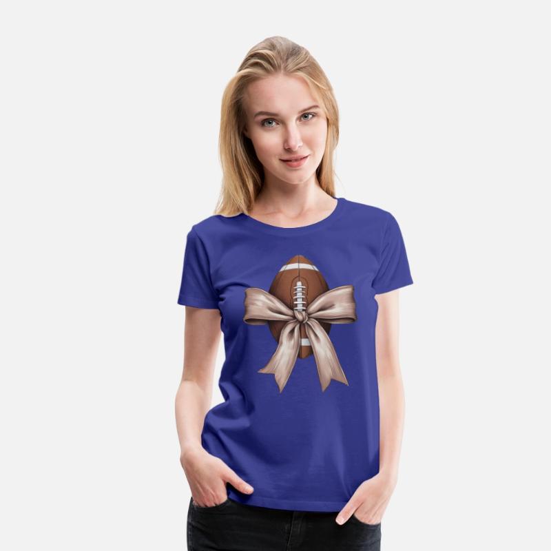 Football Coquette Bow Football Mom Game Day Women
