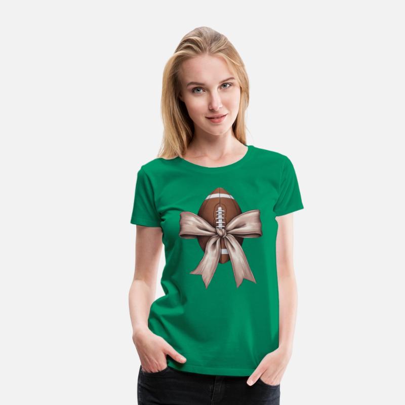 Football Coquette Bow Football Mom Game Day Women