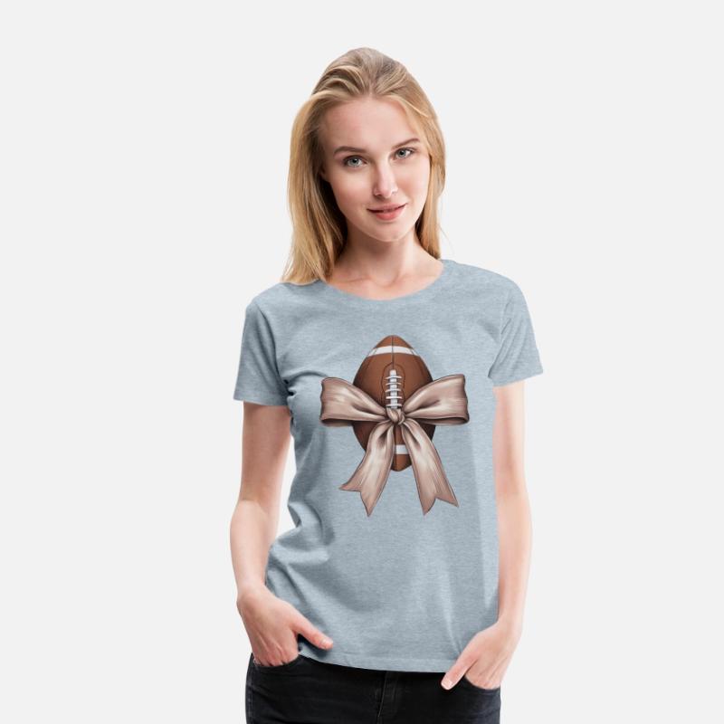 Football Coquette Bow Football Mom Game Day Women
