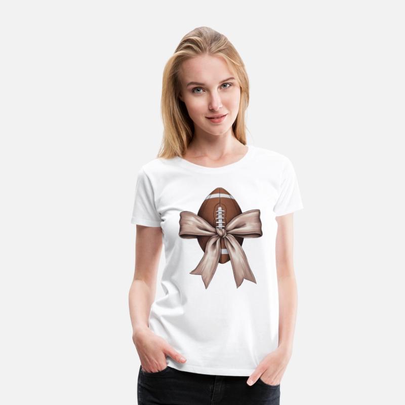 Football Coquette Bow Football Mom Game Day Women