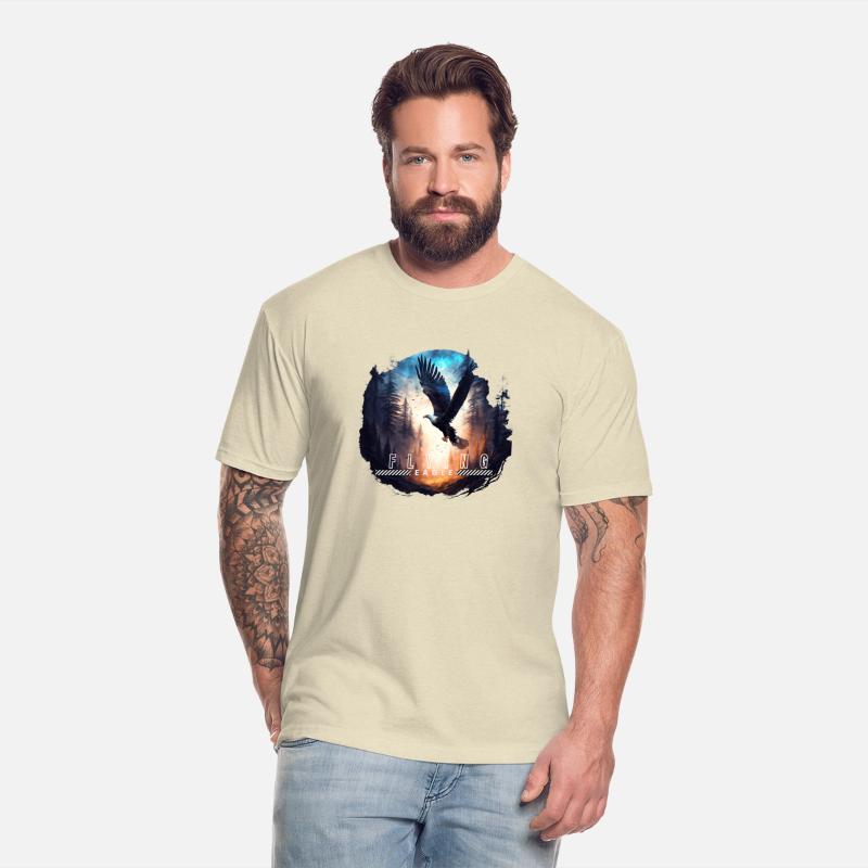 Forest and flying eagle