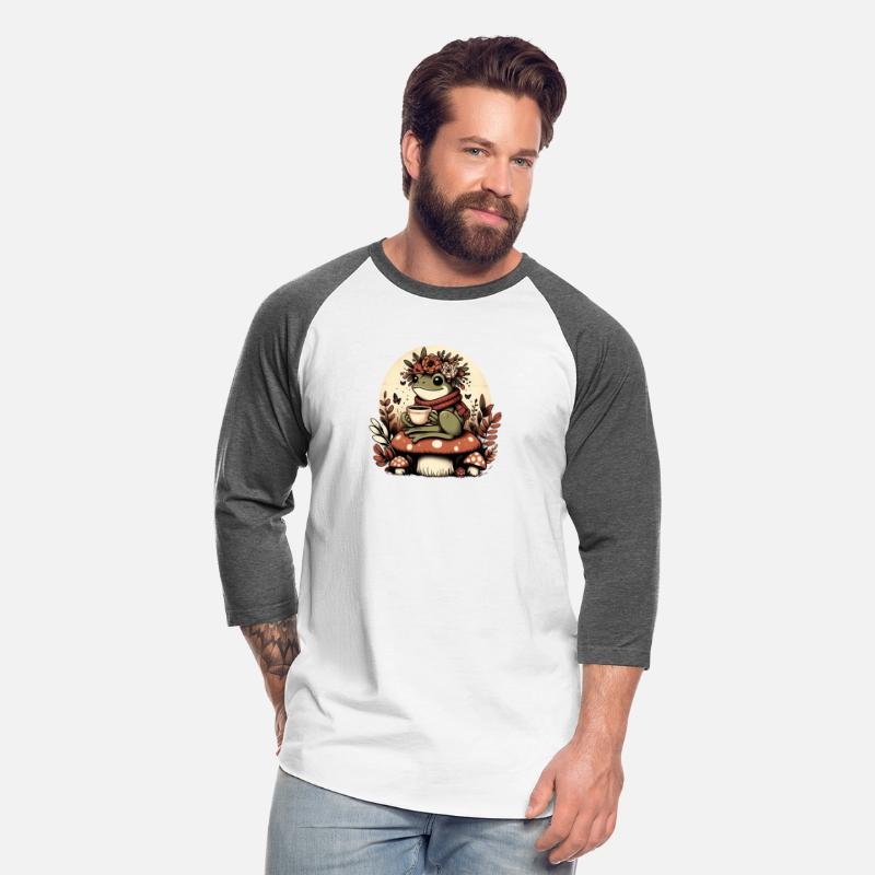 Frog with Coffee on Mushroom Tee