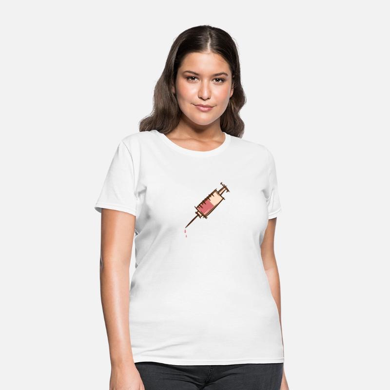 Full dripping syringe. Injection, vaccination