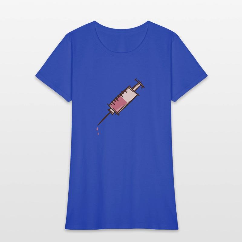 Full dripping syringe. Injection, vaccination