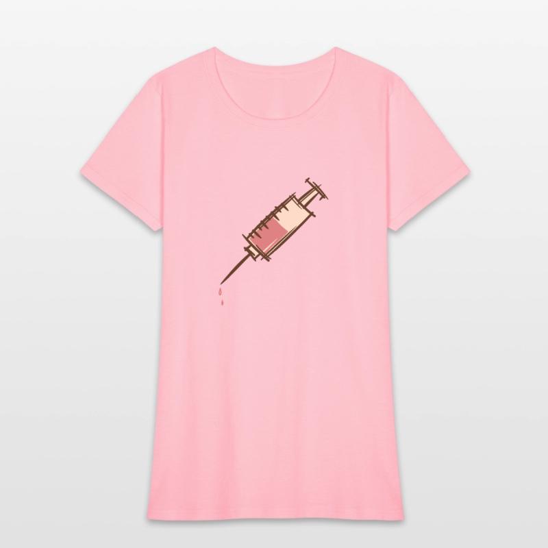 Full dripping syringe. Injection, vaccination