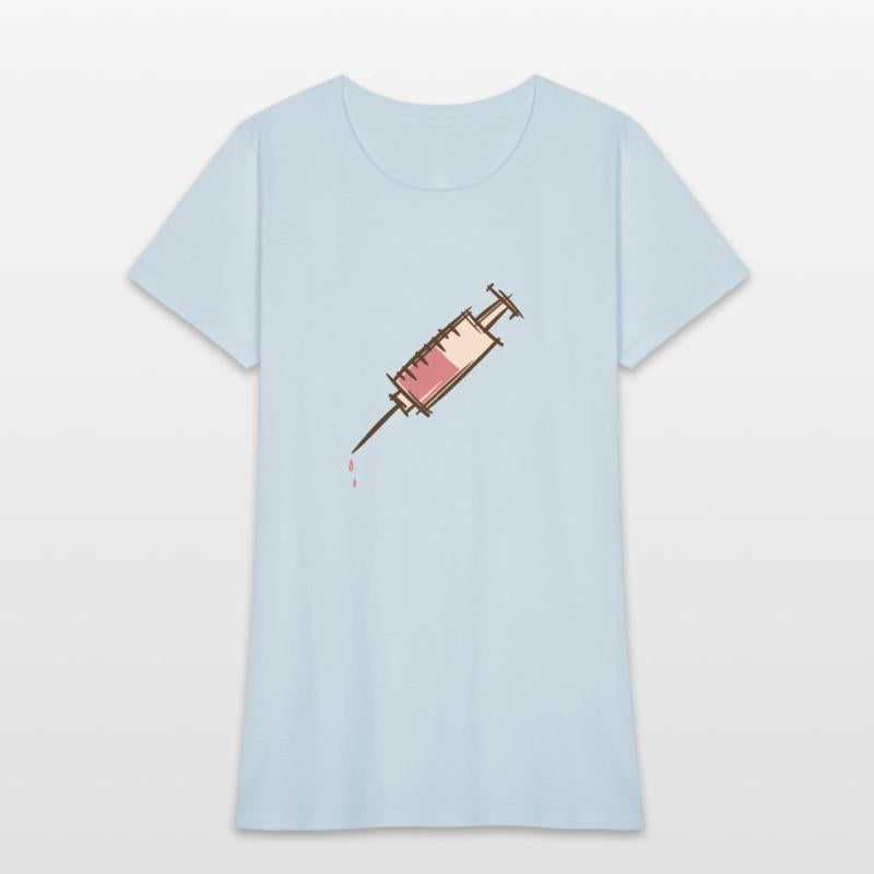 Full dripping syringe. Injection, vaccination