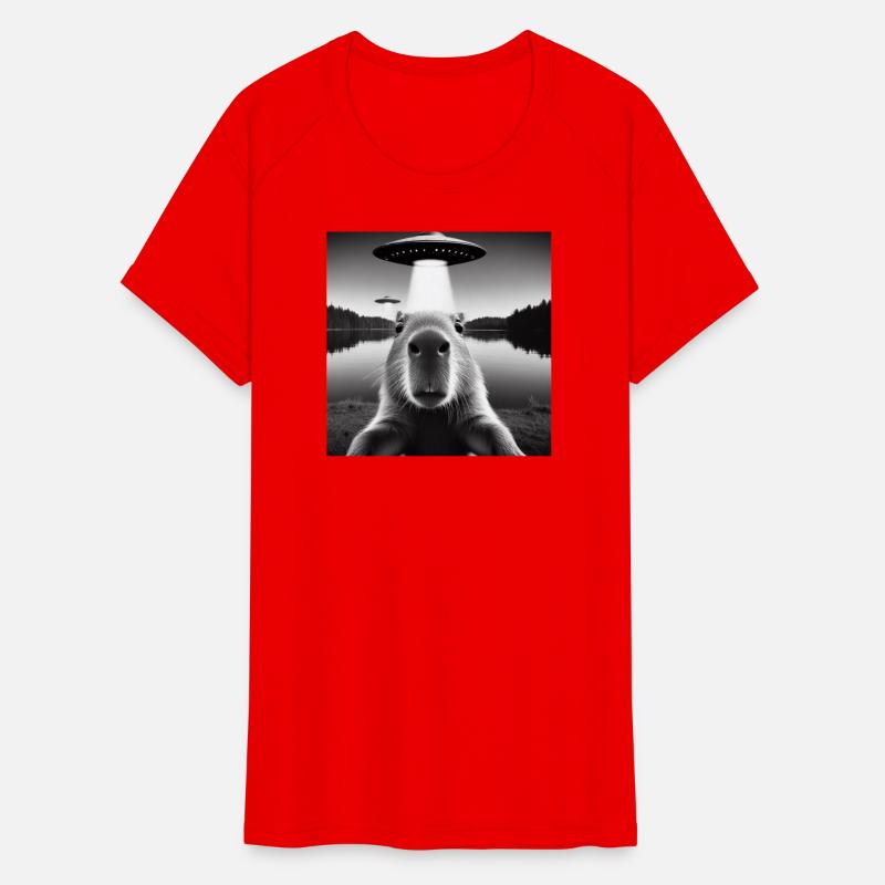 Funny Capybara Selfie With Alien UFO