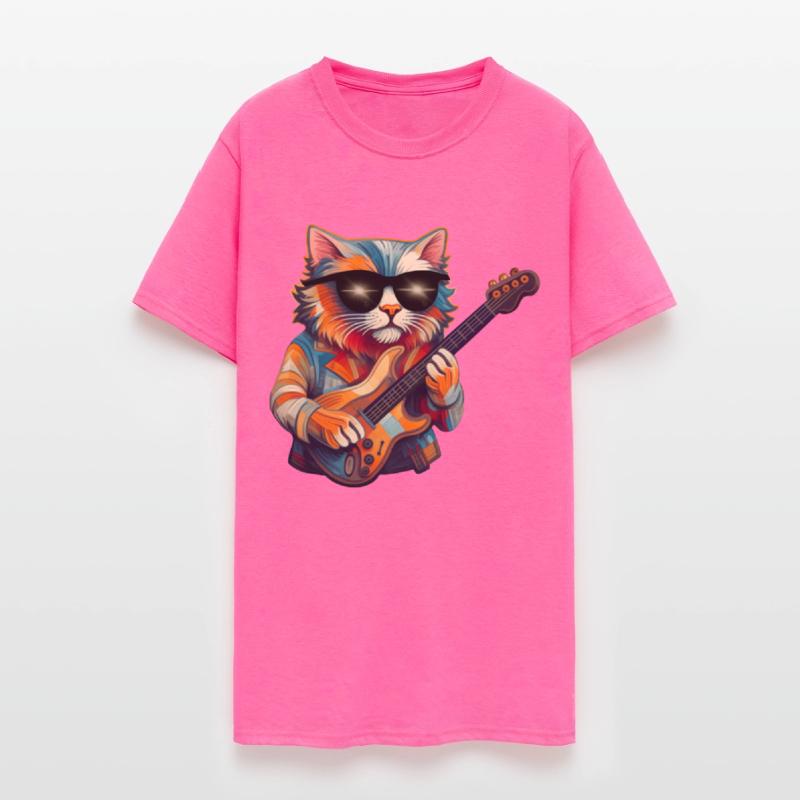 Funny Cat Guitarist Illustration Cat guitar
