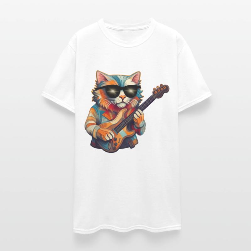 Funny Cat Guitarist Illustration Cat guitar