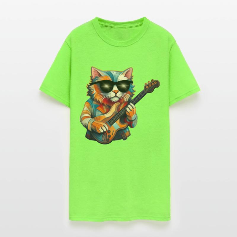Funny Cat Guitarist Illustration Cat guitar