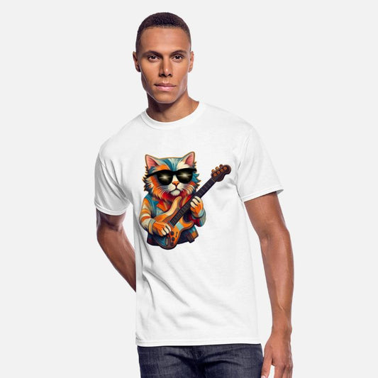 Funny Cat Guitarist Illustration Cat guitar