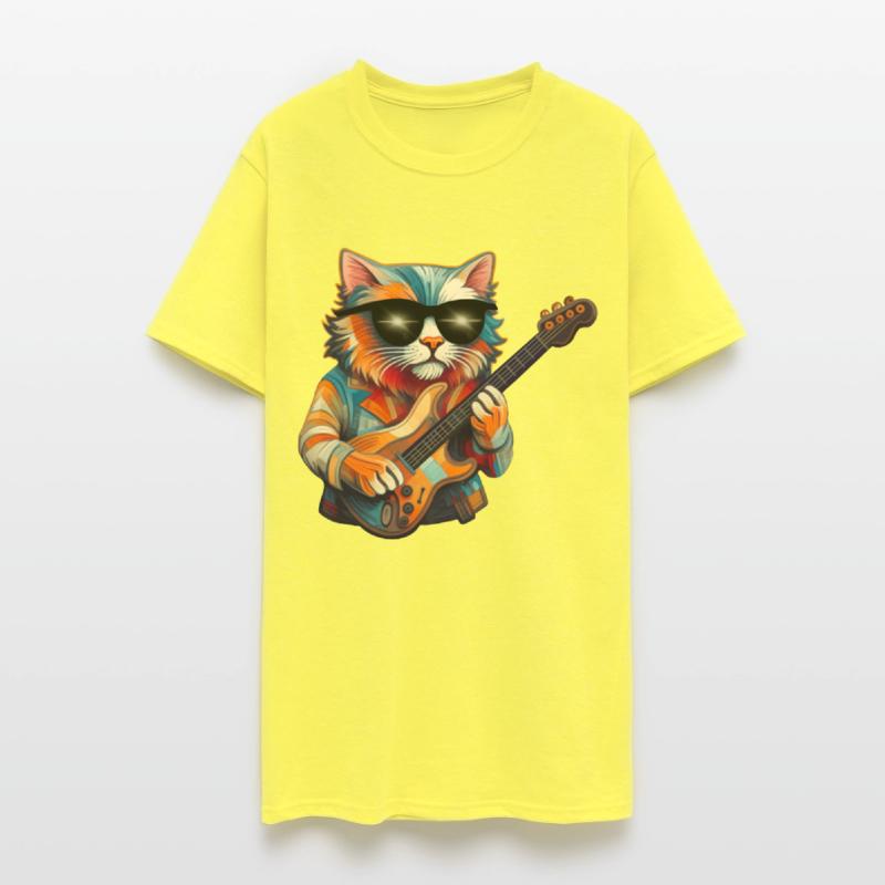 Funny Cat Guitarist Illustration Cat guitar