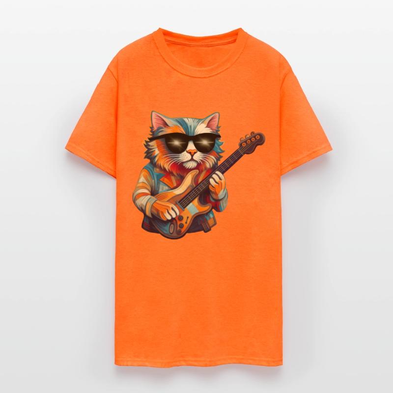 Funny Cat Guitarist Illustration Cat guitar