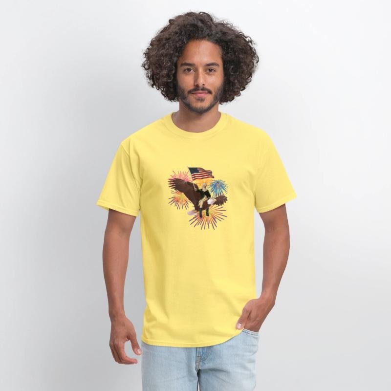 George Washington Riding An Eagle With A Flag 4Th