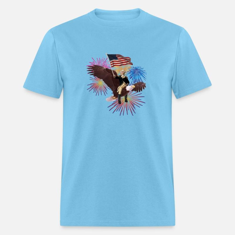 George Washington Riding An Eagle With A Flag 4Th