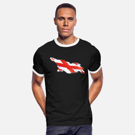 Georgia Flag in Georgia Map