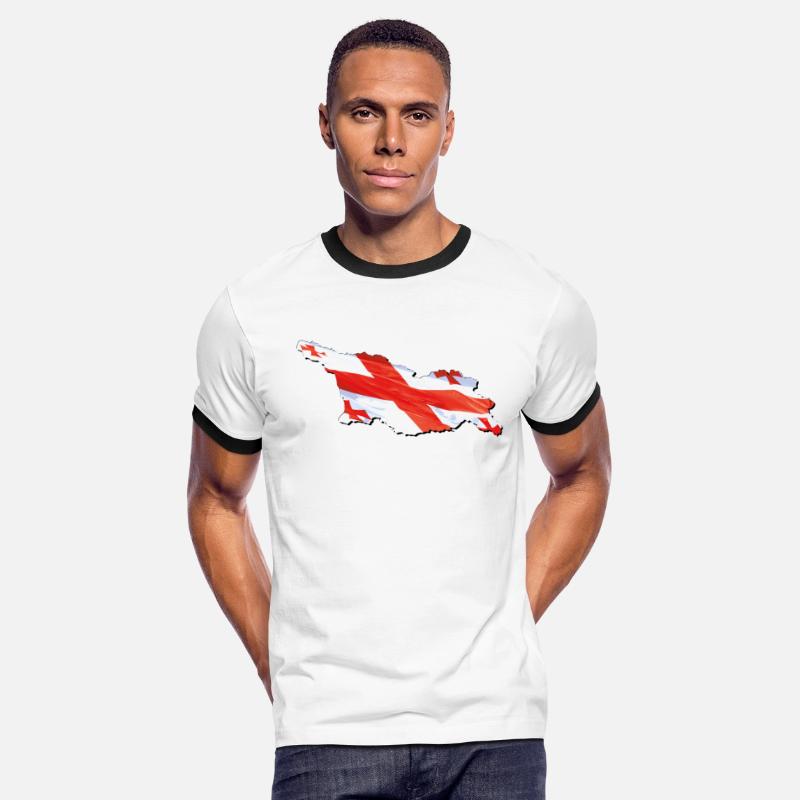 Georgia Flag in Georgia Map