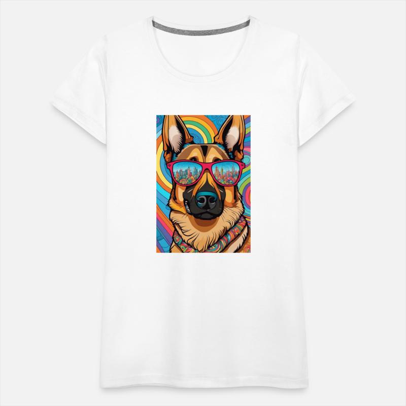 German Shepherd Cute Funny Dog Wear Glasses