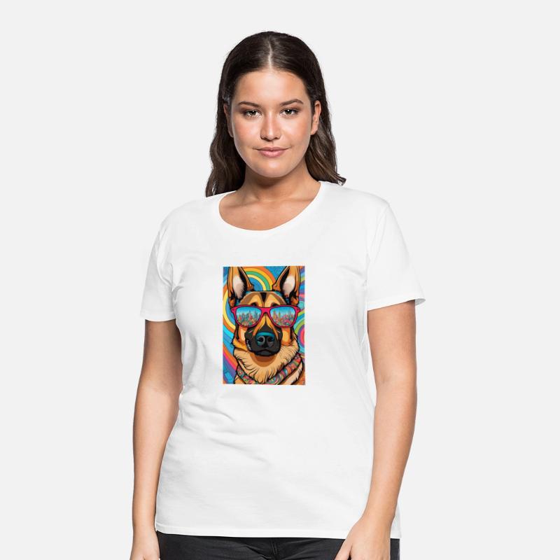 German Shepherd Cute Funny Dog Wear Glasses