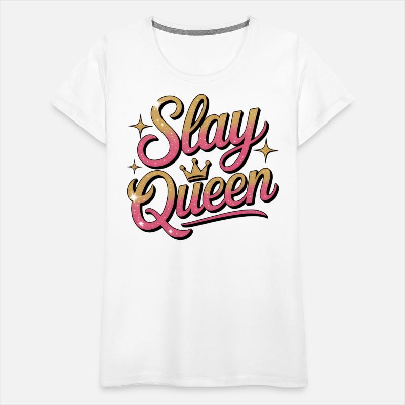 Glittery Stay Queen Typography Design
