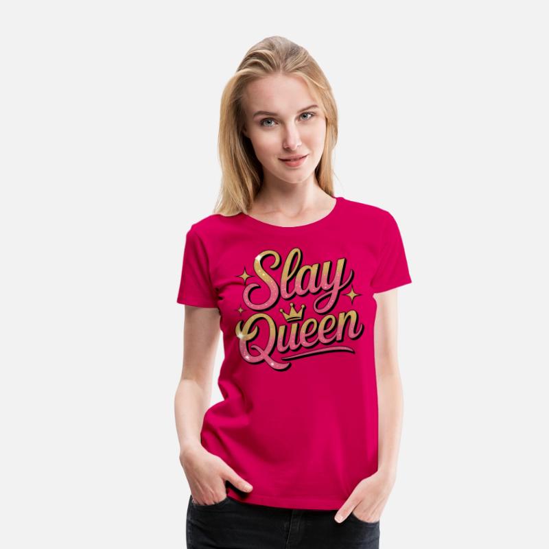 Glittery Stay Queen Typography Design