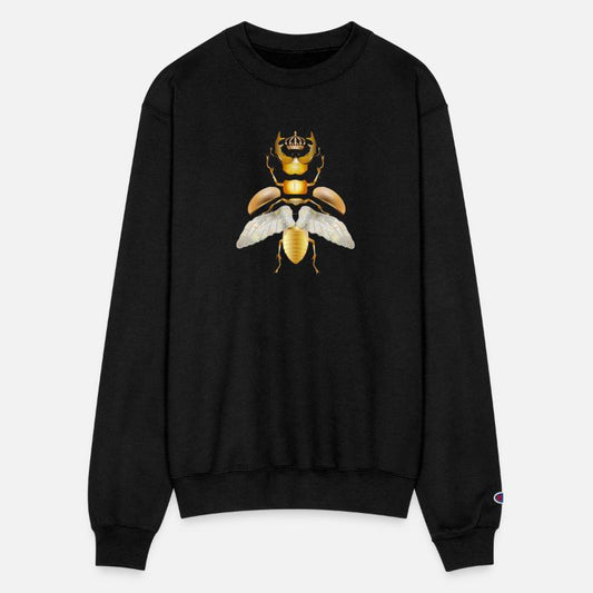 gold-colored stag beetle with crown in parts