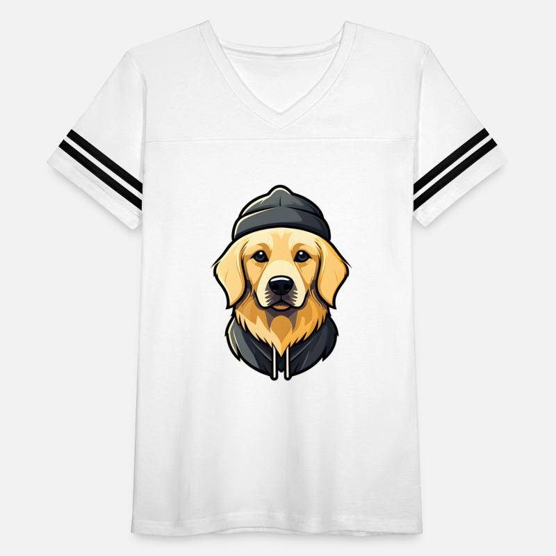 Golden Retriever with cap