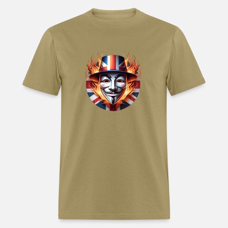 Guy Fawkes mask with UK flag